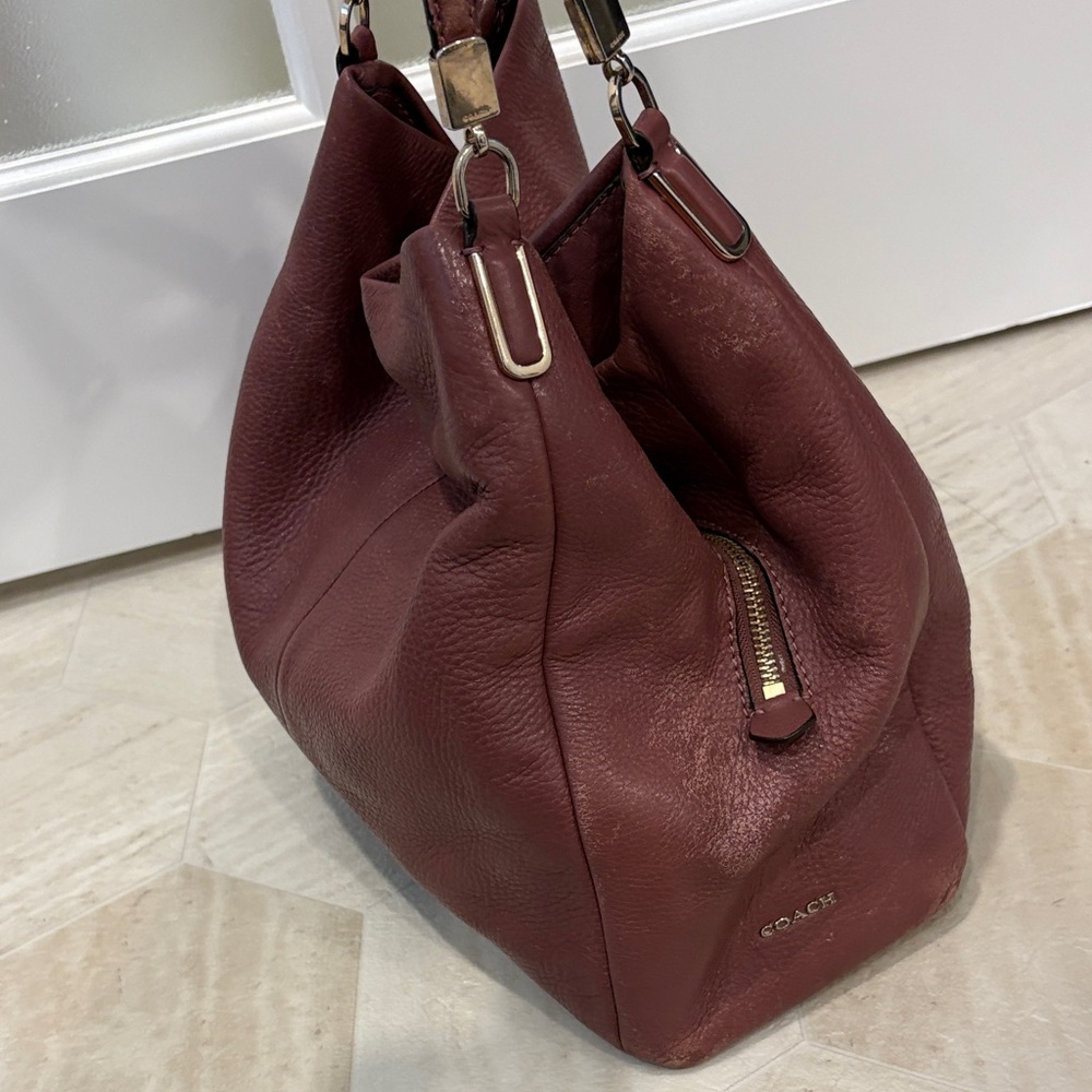 Coach Burgundy Leather Shoulder Bag